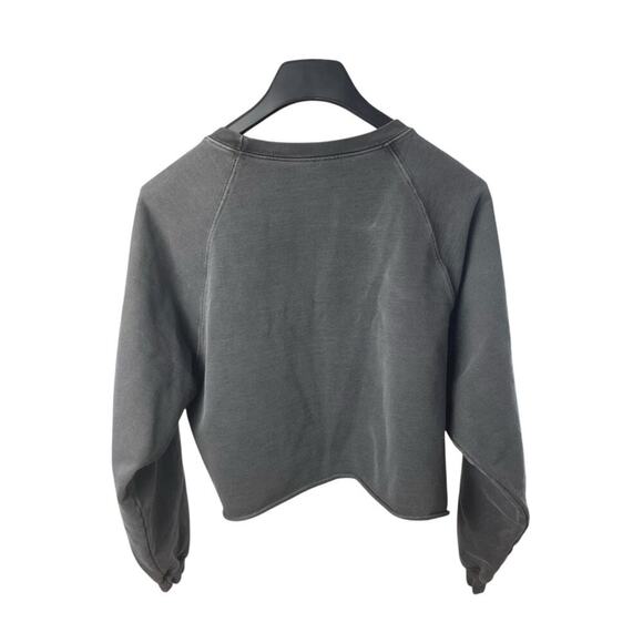 Free People × The Bureau Olympic Relay Crew, Cropped, Gray, Streetwear, Preppy L - Picture 4 of 7